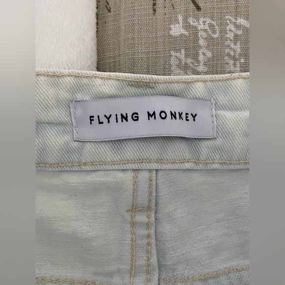 Flying Monkey Light Blue Distressed Cropped Boyfriend Jeans, Sz 29 - Picture 7 of 9